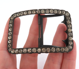 Antique Art Deco Style Women's Sparkly Diamanté & Brass Belt Buckle 27.1g