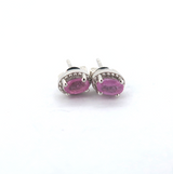 Petite Sterling Silver & Pretty Pink Tourmaline Earring Studs 1.2g