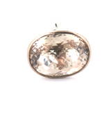 Beautiful Sparkling Peach Quartz & Sterling Silver Ring Size M 14.7g