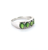 Stylish Sterling Silver & Chrome Diopside Dress Ring Size P1/2 2.7g