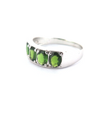 Stylish Sterling Silver & Chrome Diopside Dress Ring Size P1/2 2.7g