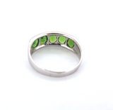 Stylish Sterling Silver & Chrome Diopside Dress Ring Size P1/2 2.7g