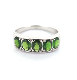 Stylish Sterling Silver & Chrome Diopside Dress Ring Size P1/2 2.7g