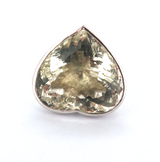 Beautiful Sparkling Lemon Quartz Heart & Sterling Silver Ring Size L 21.2g