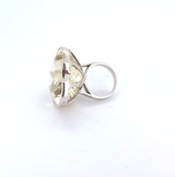 Beautiful Sparkling Lemon Quartz Heart & Sterling Silver Ring Size L 21.2g