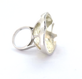 Beautiful Sparkling Lemon Quartz Heart & Sterling Silver Ring Size L 21.2g