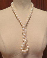 Stylish 12mm Cultured Baroque Pearl Necklace Length 80cm 153.1g