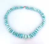 Quality High Grade Larimar & Sterling Silver Graduated Beaded Necklace 41cm 84.g