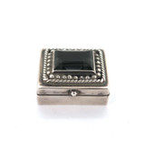 Delightful Ornate Mexican Sterling Silver & Smoky Quartz Accent Pill Box 25.2g