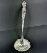 Art Nouveau Frontenac by Simpson Hall Miller & Co Lily Pat. 12.5” Ladle Sterling