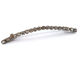 Antique Art Deco Style Women's Sparkly Diamanté & Brass Crescent Brooch 5.5g