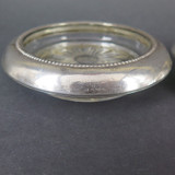 Pair of Elegant Frank Whiting Glass Bottle Coasters With Sterling Silver Collars