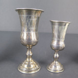 Four Antique Sterling Silver Jewish Kiddush Cups, Mother & Father