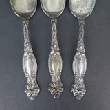 3 x Simpson, Hall, Miller & Co, USA Antique Ornate Teaspoons, Monogrammed N