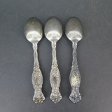 3 x Simpson, Hall, Miller & Co, USA Antique Ornate Teaspoons, Monogrammed N