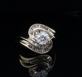 Vintage 2.12cttw Diamond 14k Yellow Gold Ring Size W1/2 Val $11480