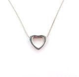 Pretty Sterling Silver Floating Heart Pendant with 925 Box Chain 41cm 3.5g