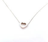 Pretty Sterling Silver Floating Heart Pendant with 925 Box Chain 41cm 3.5g