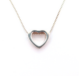 Pretty Sterling Silver Floating Heart Pendant with 925 Box Chain 41cm 3.5g