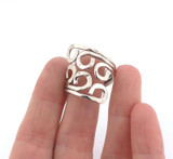 Hand Forged Sterling Silver Circles Design Artisan Ring Size V1/2 6.6g
