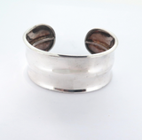 Stylish Modernistic Style Sterling Silver Sculptural Cuff Bangle 46.5g