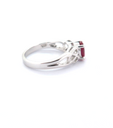 Sterling Silver Celtic Love Knot Ring with Bright Red Cubic Zirconia Size L 2.9g