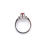 Sterling Silver Celtic Love Knot Ring with Bright Red Cubic Zirconia Size L 2.9g