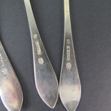 7 Early 1900s .826 Danish Silver J. Holm Teaspoons, Simon Groth Assay Marks