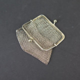 Small Antique .800 Continental Silver Chainmail Mesh Coin Purse