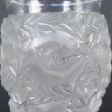 Lalique, France 'Bagatelle' Bird & Fern Crystal Vase, Rare 17cm Height Version