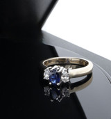 0.57ct Australian Sapphire & Diamond Set 14k Yellow Gold Ring Size N.5 Val $4120