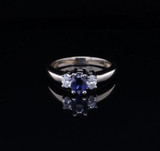0.57ct Australian Sapphire & Diamond Set 14k Yellow Gold Ring Size N.5 Val $4120