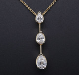 Vintage 1.13cttw I Si2 Pear Shape Diamond 14K Gold Sliding Drop Pendant V. $6150