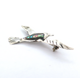 Vintage Mexican Sterling Silver & Pāua Shell Inlay Sea Gull Bird Brooch 2.4g