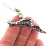 Vintage Mexican Sterling Silver & Pāua Shell Inlay Sea Gull Bird Brooch 2.4g