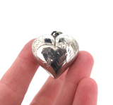 Decorative Vintage Sterling Silver Medium Size Hollow Heart Pendant 6.6g