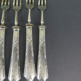 Five C Late 1800s .875 European Silver Handled Cocktail Forks