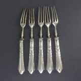 Five C Late 1800s .875 European Silver Handled Cocktail Forks