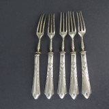 Five C Late 1800s .875 European Silver Handled Cocktail Forks