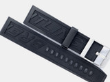 Vintage Breitling Black Diver Rubber Strap 22-20mm With Steel Buckle 120s