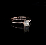 Princess Cut Diamond 0.89ct VS 14K Rose Gold Solitaire Ring Size Q1/2 Val $6775