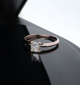 Princess Cut Diamond 0.89ct VS 14K Rose Gold Solitaire Ring Size Q1/2 Val $6775