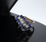 Vintage 2.10ct Blue Sapphire & 0.40ct Diamond Cocktail 14K Ring Size Q Val $5450