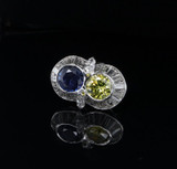 Bumese Blue Sapphire & 3.08cttw Diamond Toi et Moi Ring GIA Val $16720