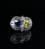 Bumese Blue Sapphire & 3.08cttw Diamond Toi et Moi Ring GIA Val $16720