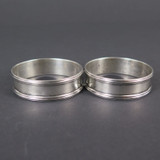 C 1902-35 Rogers Lunt Bowlen RBL, USA Sterling Silver Napkin Rings, Monogrammed