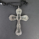 Large Vintage Towle, USA Ornate Sterling Silver Cross Pendant On Cord