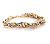 Stylish Fancy Link Italian Gold-plated Sterling Silver Chain Bracelet 19cm 13.8g