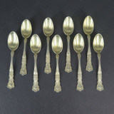 Early 1900s 9 x Gorham, USA Sterling Silver 4" 'Buttercup' Demi Tasse Spoons