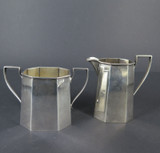 1940 - 50s Black, Starr & Gorham Art Deco Style Sterling Silver Creamer & Sugar